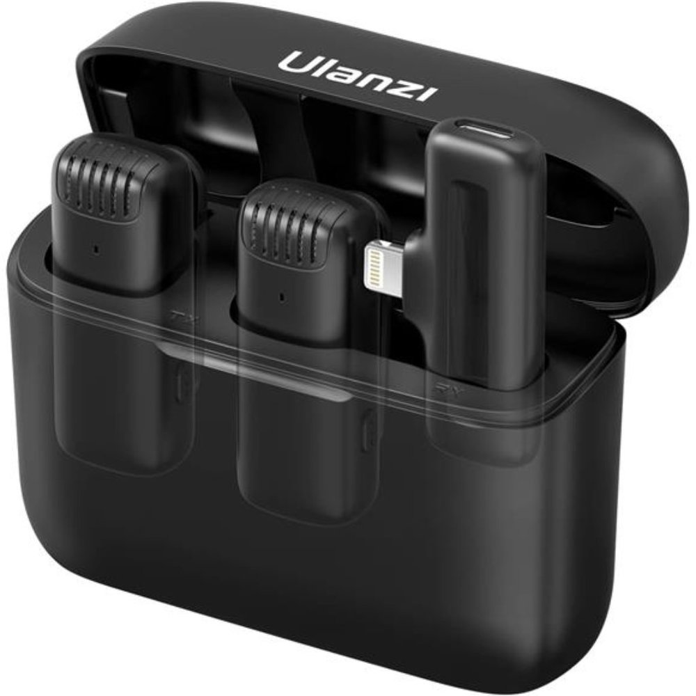 J12 Wireless Lavalier Microphone, 2-in-1 Plug-Play Mic with Charging Case